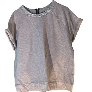 JCPenney Gray Short Sleeve Sweatshirt with Silver Accents (New without tags!!!)